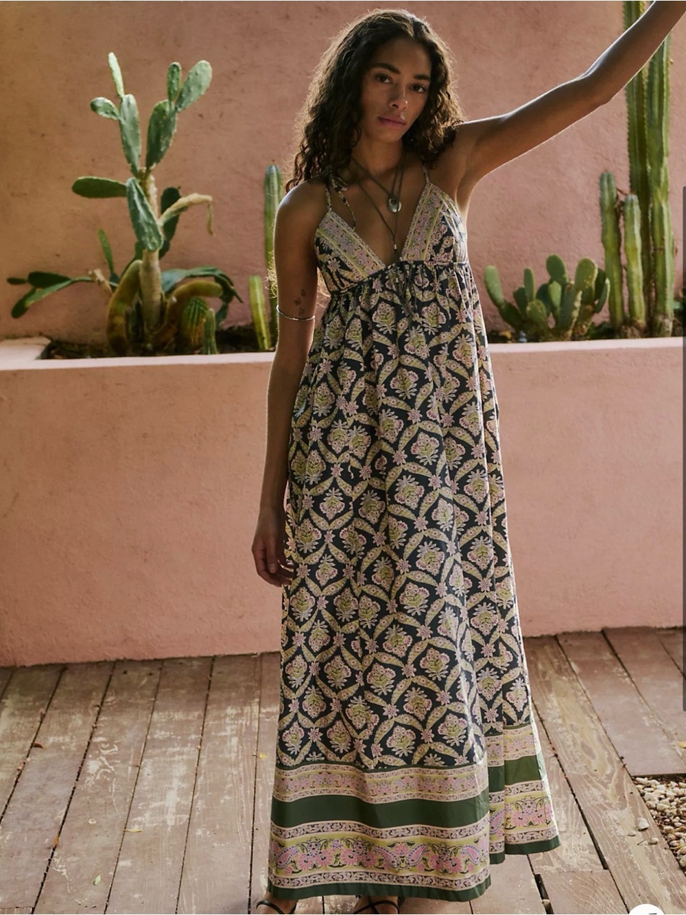 NWT Free People Sorrento Stroll Printed Voluptuous Maxi Floral Dress Medium